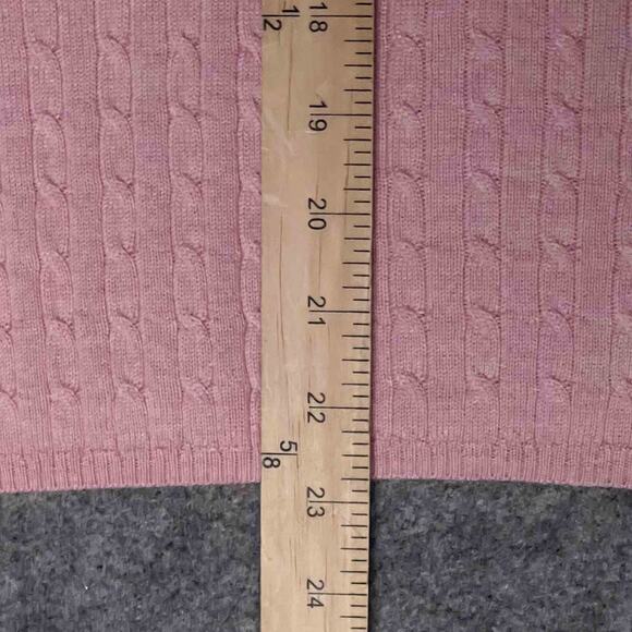Brooks Brothers Turtleneck Sweater L Pink Merino Wool Silk Cashmere Cable Knit - Picture 7 of 7